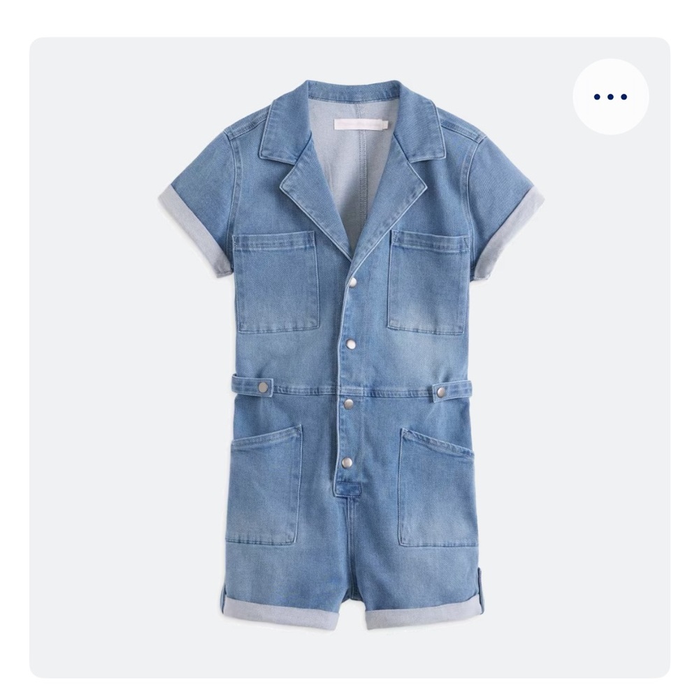 Flag and Anthem Denim Blue Women's Short Jumpsuit
